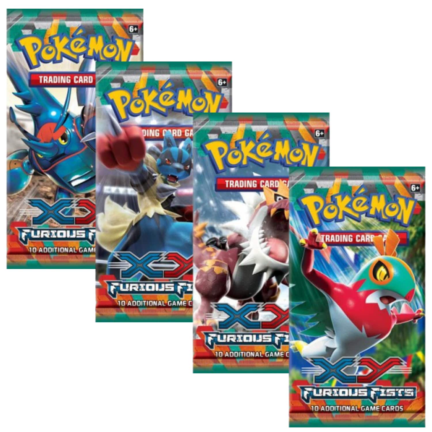 Pokémon - Pokemon XY3 Furious Fists Art Set | 4 Booster Packs (One of Each Artwork) price history on PriceWatchPro