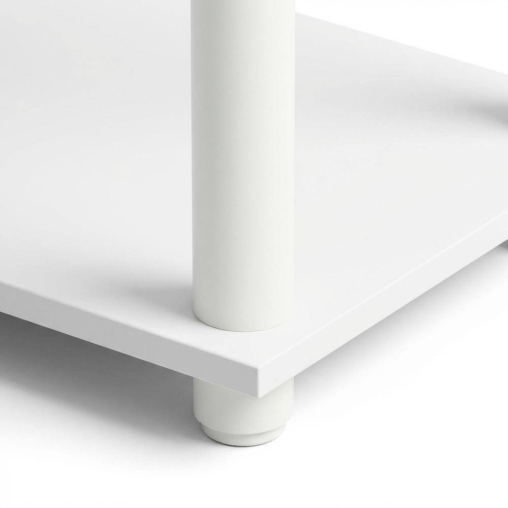 Alt View 2. FurniFact - Engineered Wood 3-Tier Display Rack with Shelving Unit and Bookcase for Home - White/White.