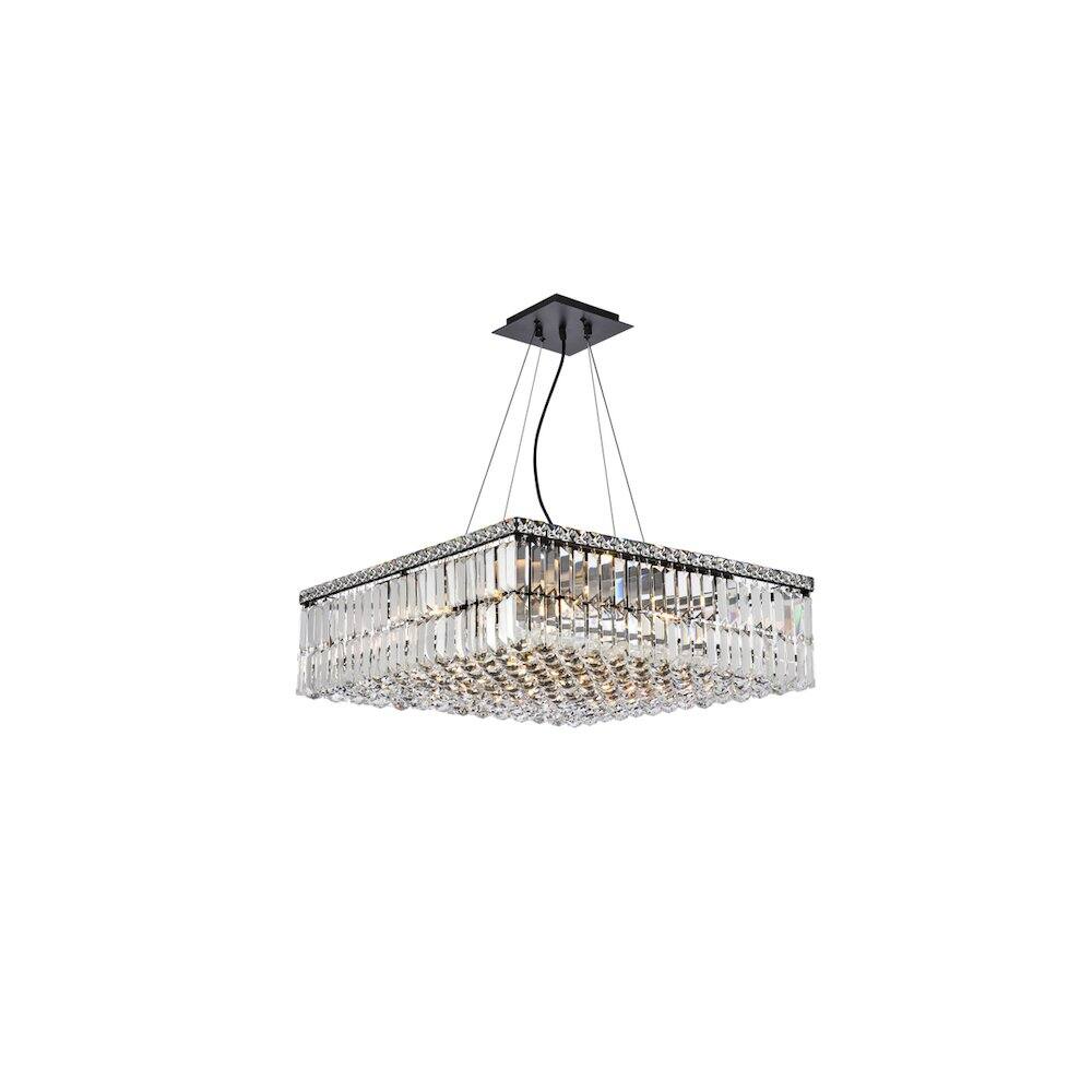 Alt View 4. Elegant Lighting - Maxime 24 Inch Black Chandelier - Black And Clear.