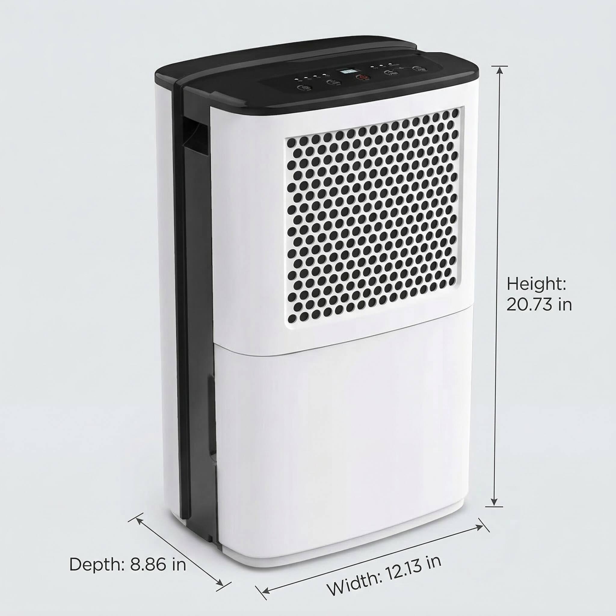 Height: 20.73 in  
Depth: 8.86 in  
Width: 12.13 in