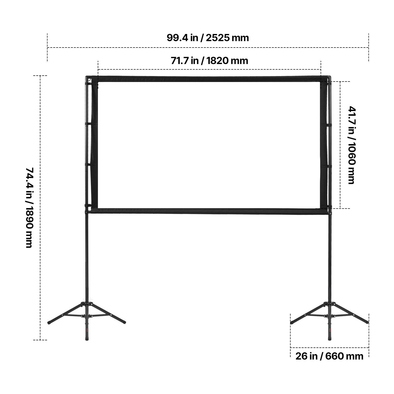 99.4 in / 2525 mm  
71.7 in / 1820 mm  
74.4 in / 1890 mm  
41.7 in / 1060 mm  
26 in / 660 mm