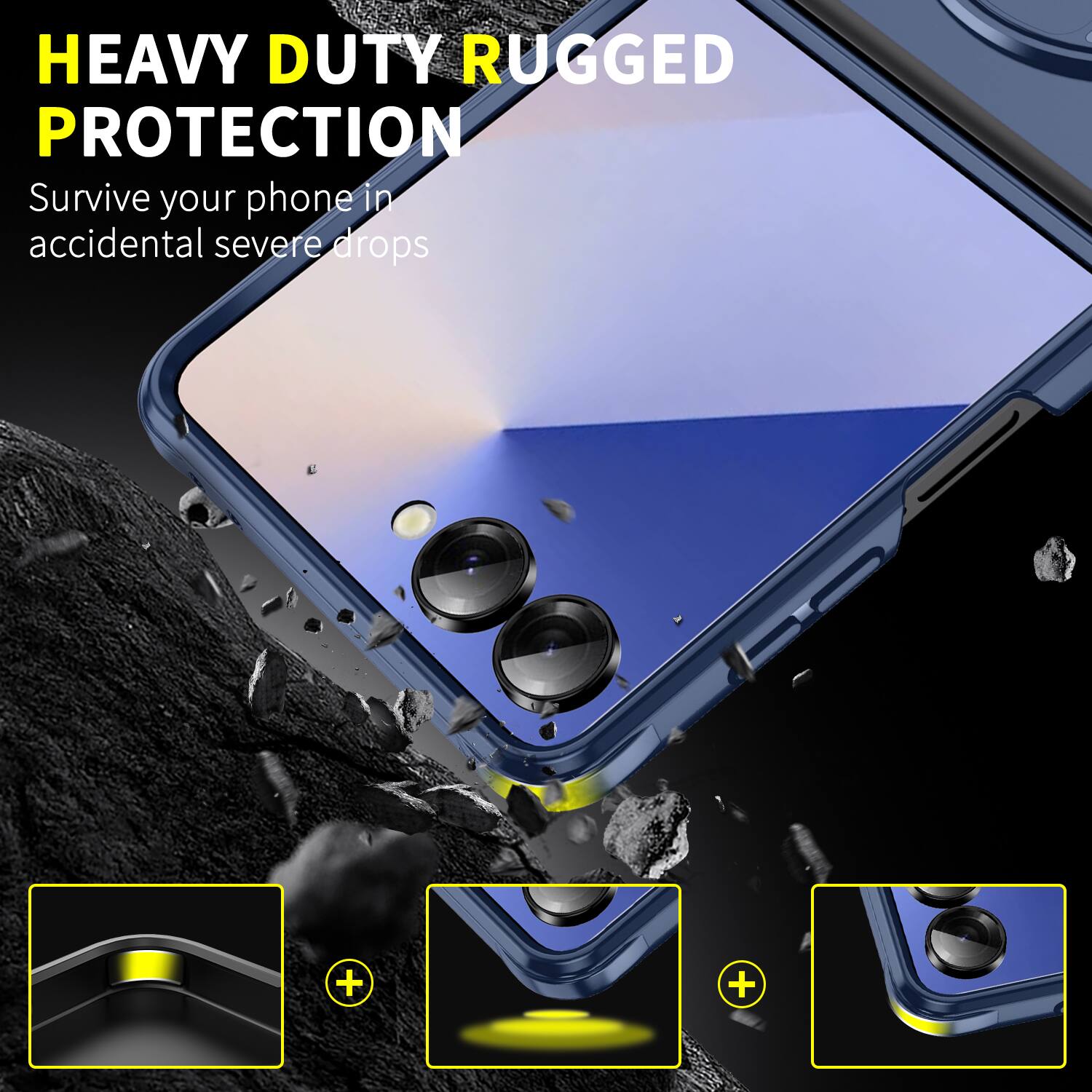 HEAVY DUTY RUGGED PROTECTION  
Survive your phone in accidental severe drops
