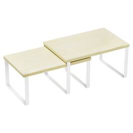 Oumilen - Adjustable MDF Spice Rack Organizer, 2-Pack - White