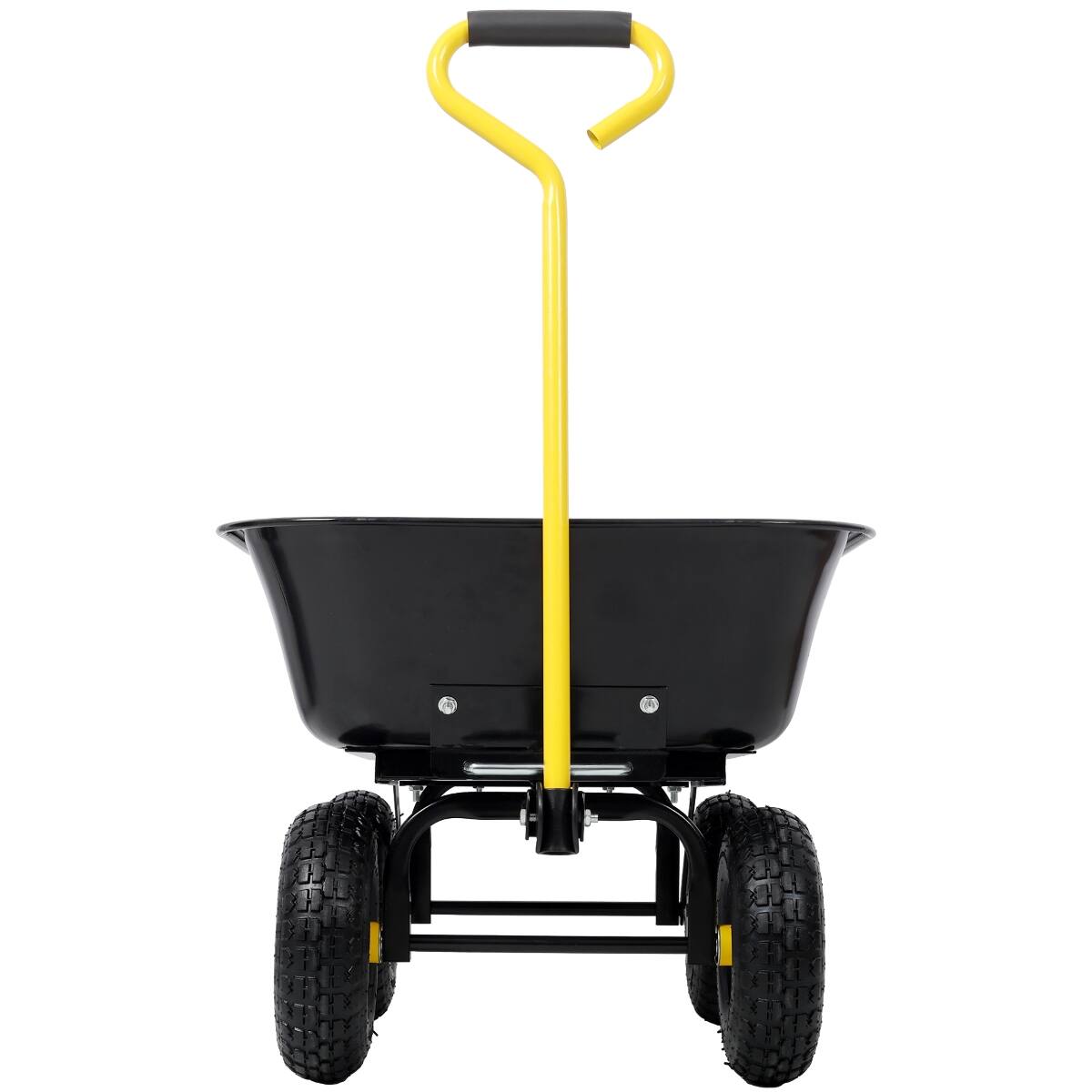 Back. Loheer - Loheer Metal Dumping Cart 600lb Garden Cart Utility Yard Cart Black.