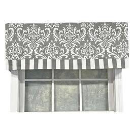 RLF Home - 70% Polyester 30% Cotton Ozbourne Style Banded 3" Rod Pocket Valance 50" x 16" - Gray