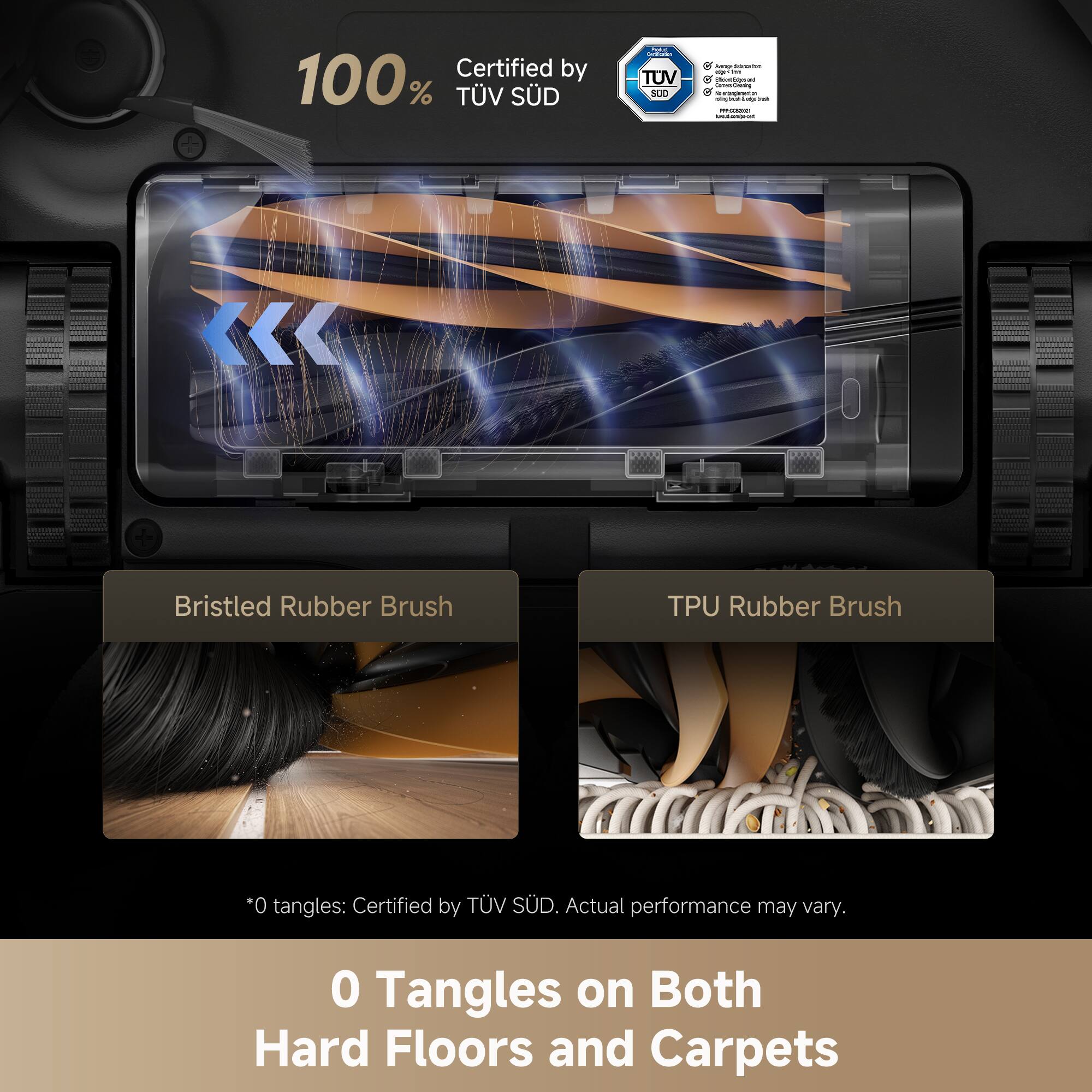 Certified by 100% TÜV SÜD

Bristled Rubber Brush

TPU Rubber Brush

*0 tangles: Certified by TÜV SÜD. Actual performance may vary.

0 Tangles on Both Hard Floors and Carpets