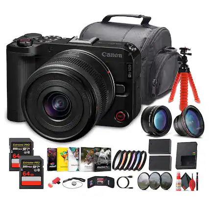 Canon EOS R5 Camera with RF 50mm f/1.8 STM Lens
- Canon 2 30mm Lens F4-63 IS STM
- Canon 58mm Rec
- Extreme PRO 200 MB/s 64GB SD Card
- Extreme PRO 200 MB/s 64GB SD Card
- Videodita
- Painter
- AfterShot Pro
- Malim
- Save O.2