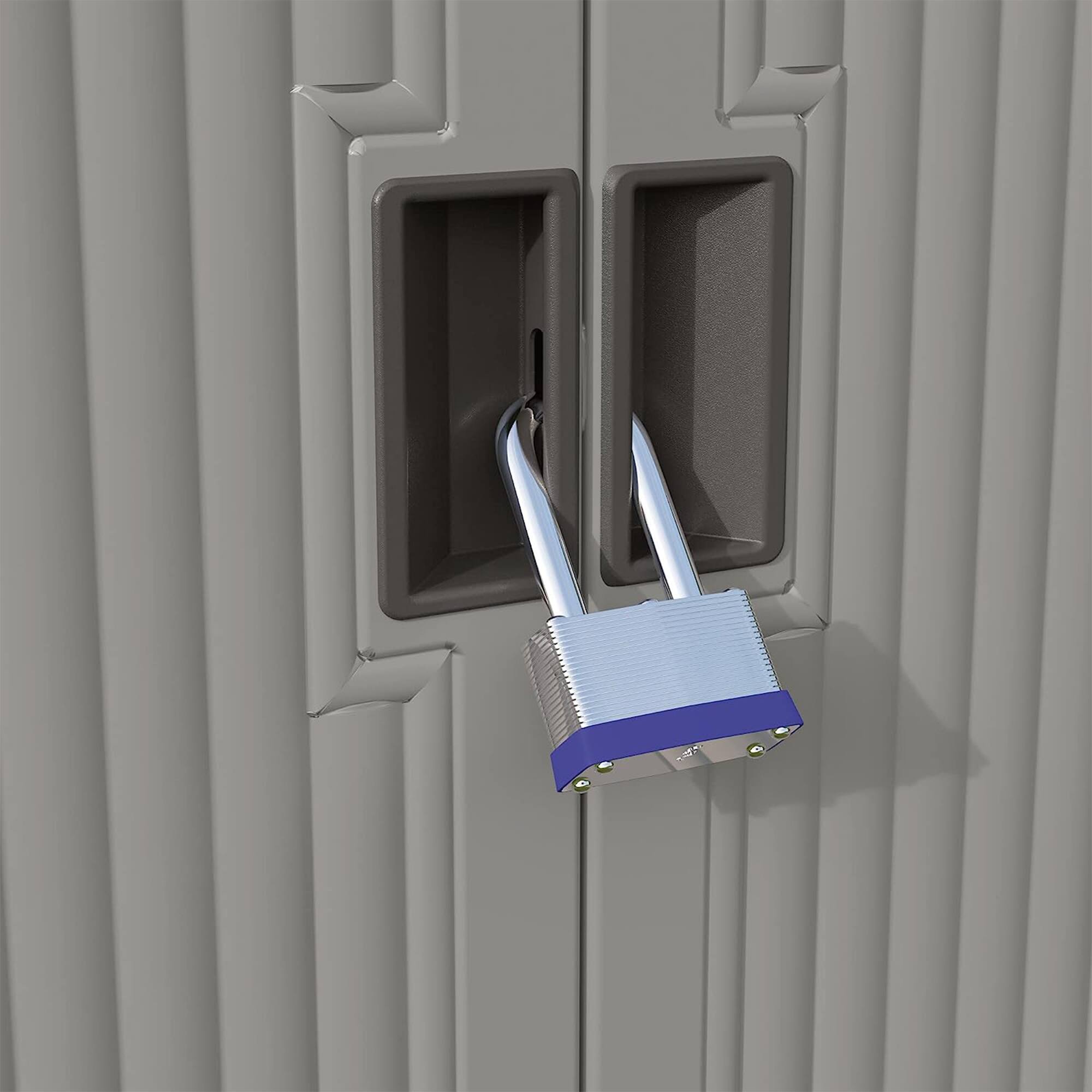 Alt View 2. Suncast - Suncast Backyard Oasis 130 Gallon Outdoor Storage Shed Basic Unit, Dove Gray - Grey.