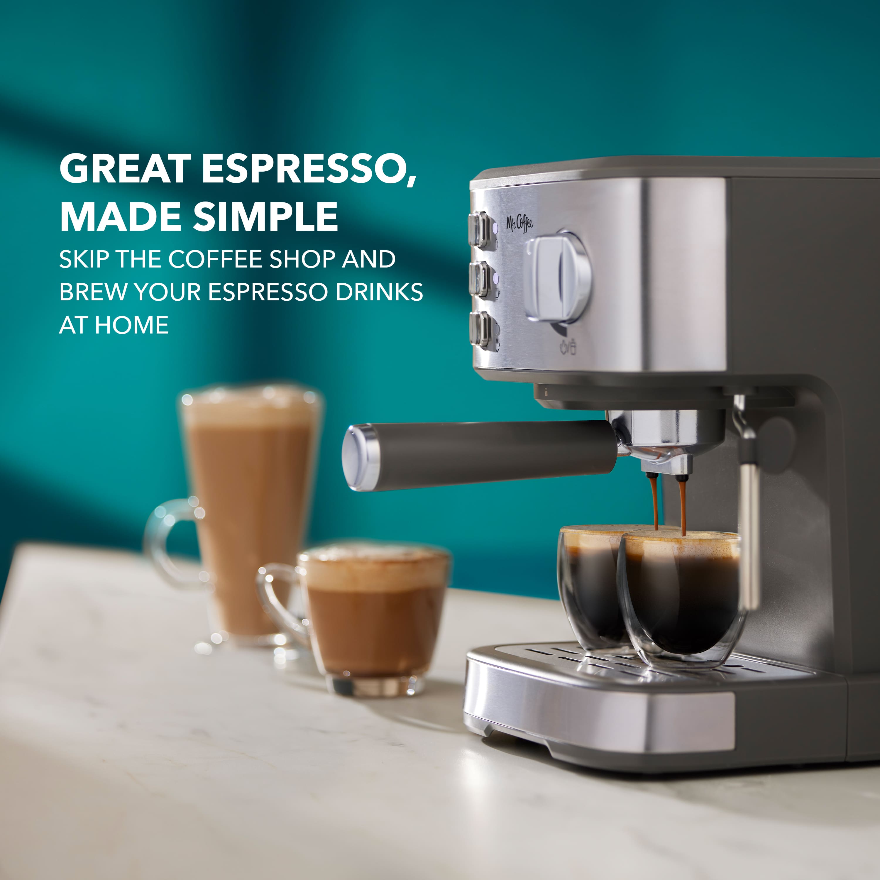 GREAT ESPRESSO, MADE SIMPLE
SKIP THE COFFEE SHOP AND BREW YOUR ESPRESSO DRINKS AT HOME