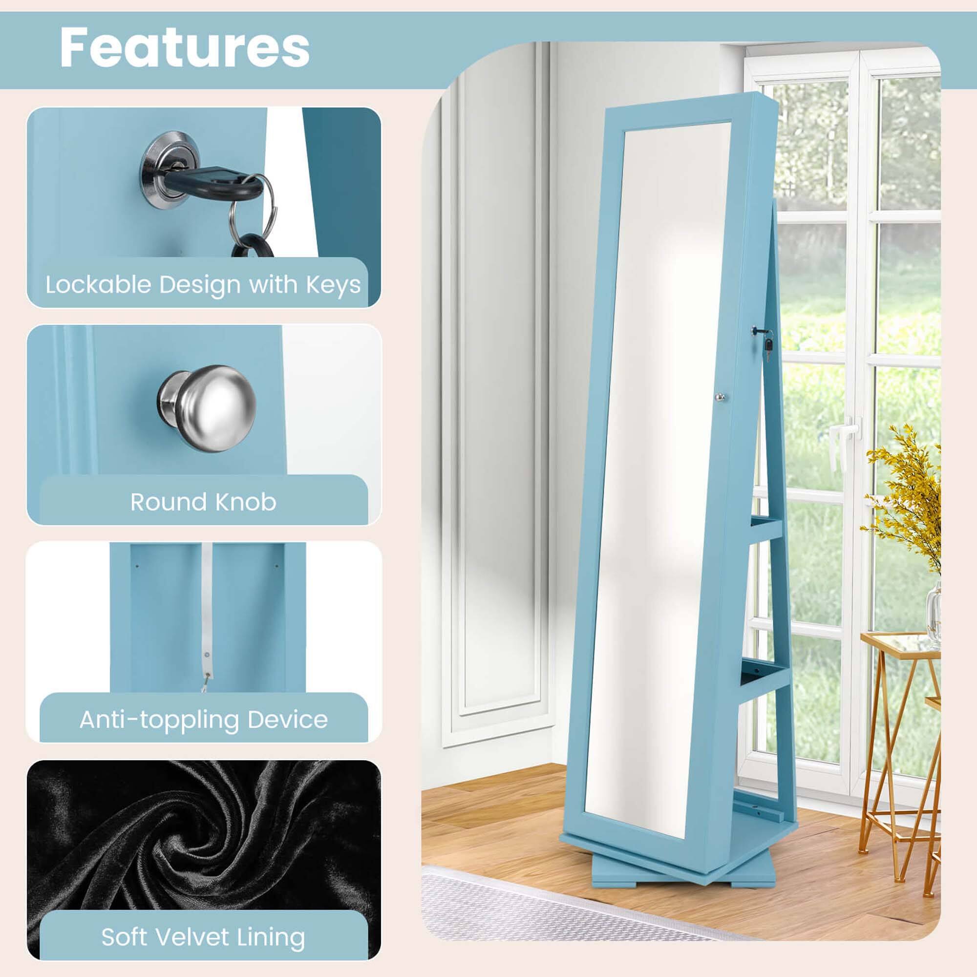 Features

- Lockable Design with Keys
- Round Knob
- Anti-toppling Device
- Soft Velvet Lining