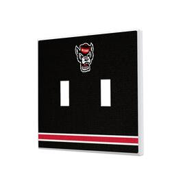Keyscaper - NC State Wolfpack Stripe Design Double Toggle Lightswitch Plate - Multicolor