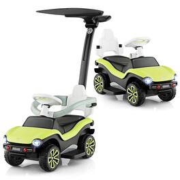Gymax - 3-in-1 Licensed Volkswagen Kids Ride on Push Car Sliding Car w/ Music & Light - Green