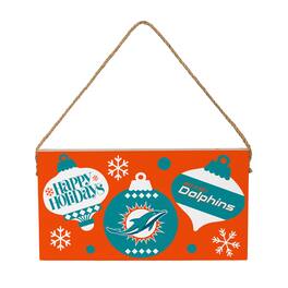 Evergreen Enterprises - Miami Dolphins 6" x 11" Holiday Wood Wall Sign - Multicolor