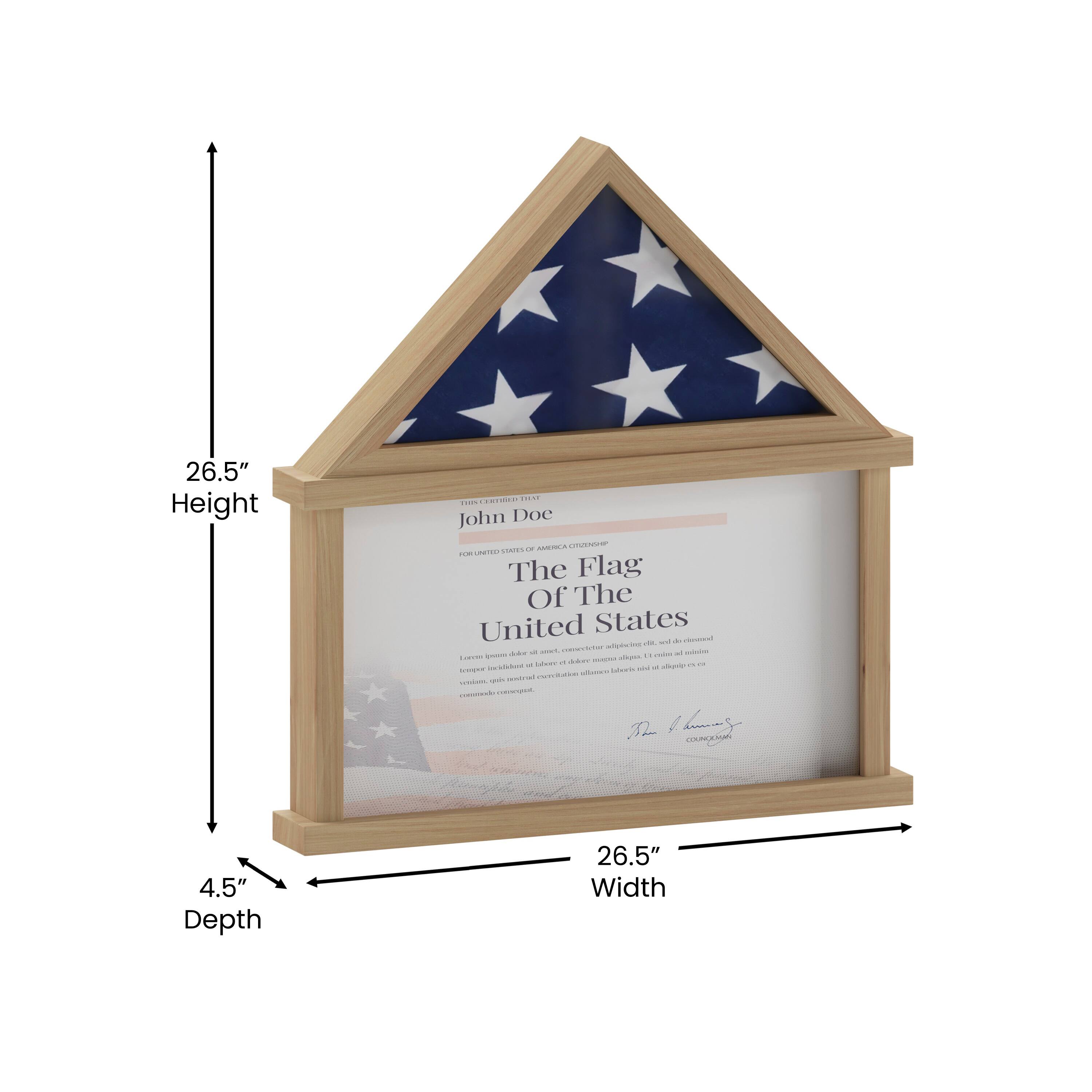 26.5" Height  
4.5" Depth  
26.5" Width  

John Doe  
The Flag Of The United States