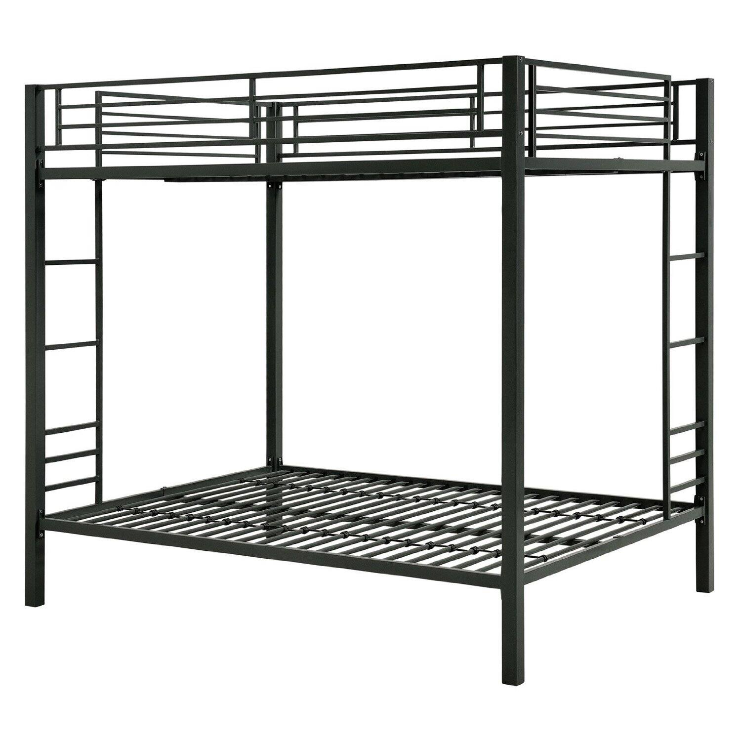 Left. Hivvago - Hivvago Full over Full size Sturdy Metal Bunk Bed - Black.