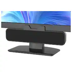 Front. Dazzed Corner - USB Plug-&-Play Clip-On Computer Speakers with Stereo Bass for Mac & PC - Black.