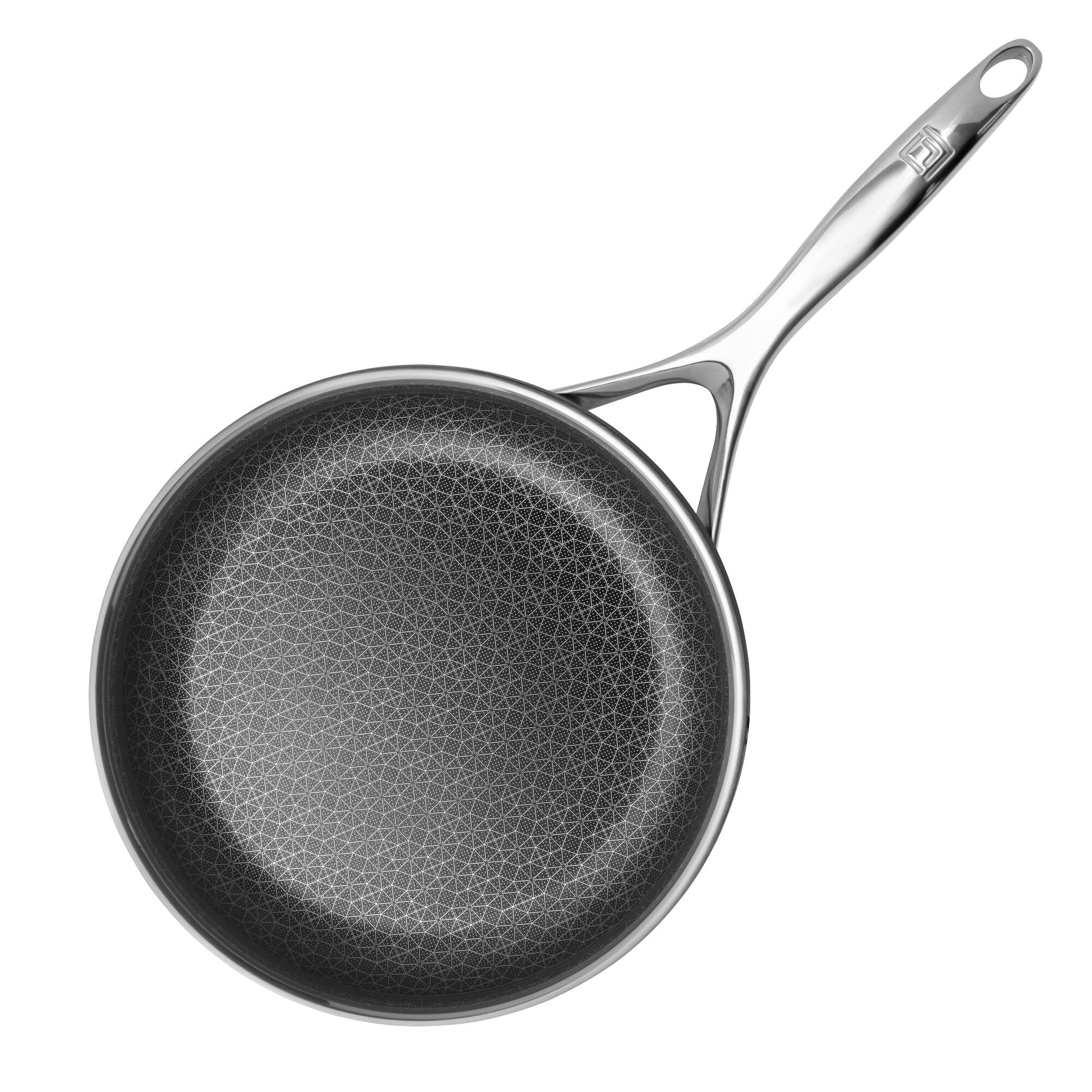 Alt View 4. Livwell Brands - DiamondClad™ 12" Hybrid Nonstick Stainless Steel Frying Pan, Dishwasher Safe, PFOA-free – Silver/Black - Black/Silver.