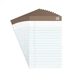 TRU RED - Notepad, 5" x 8", Narrow Ruled, 50 Sheets/Pad, Dozen Pads/Pack - White
