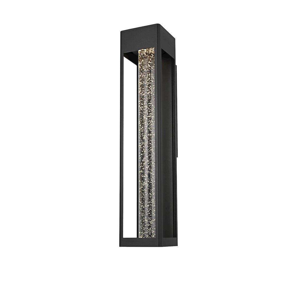 Left. Elegant Lighting - Amaris 27 inch LED Outdoor Wall sconce in Black - Black And Clear.