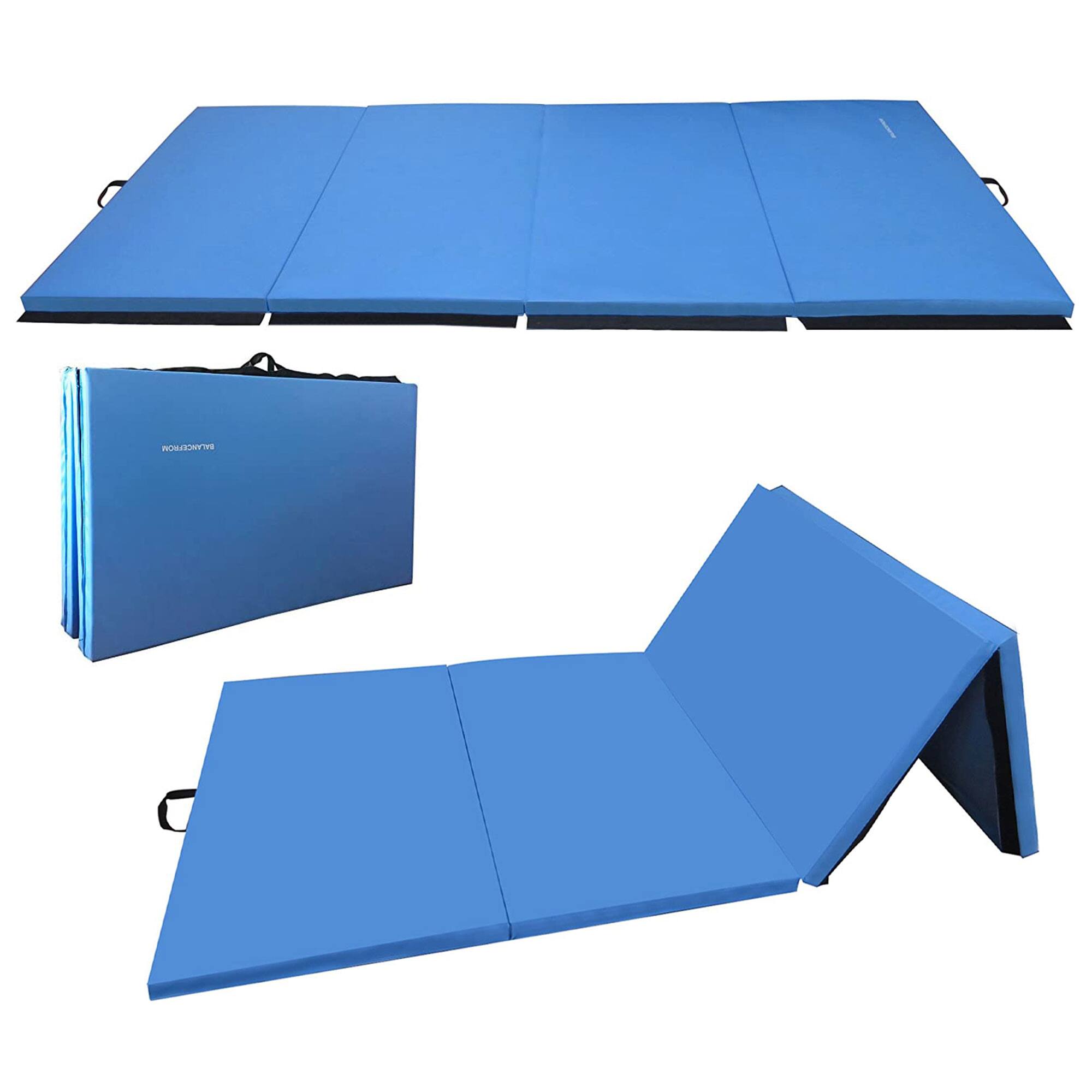 Alt View 7. BalanceFrom Fitness - BalanceFrom Fitness 120x48in All Purpose Folding Gymnastics Mat, Blue (2 Pack) - Blue.