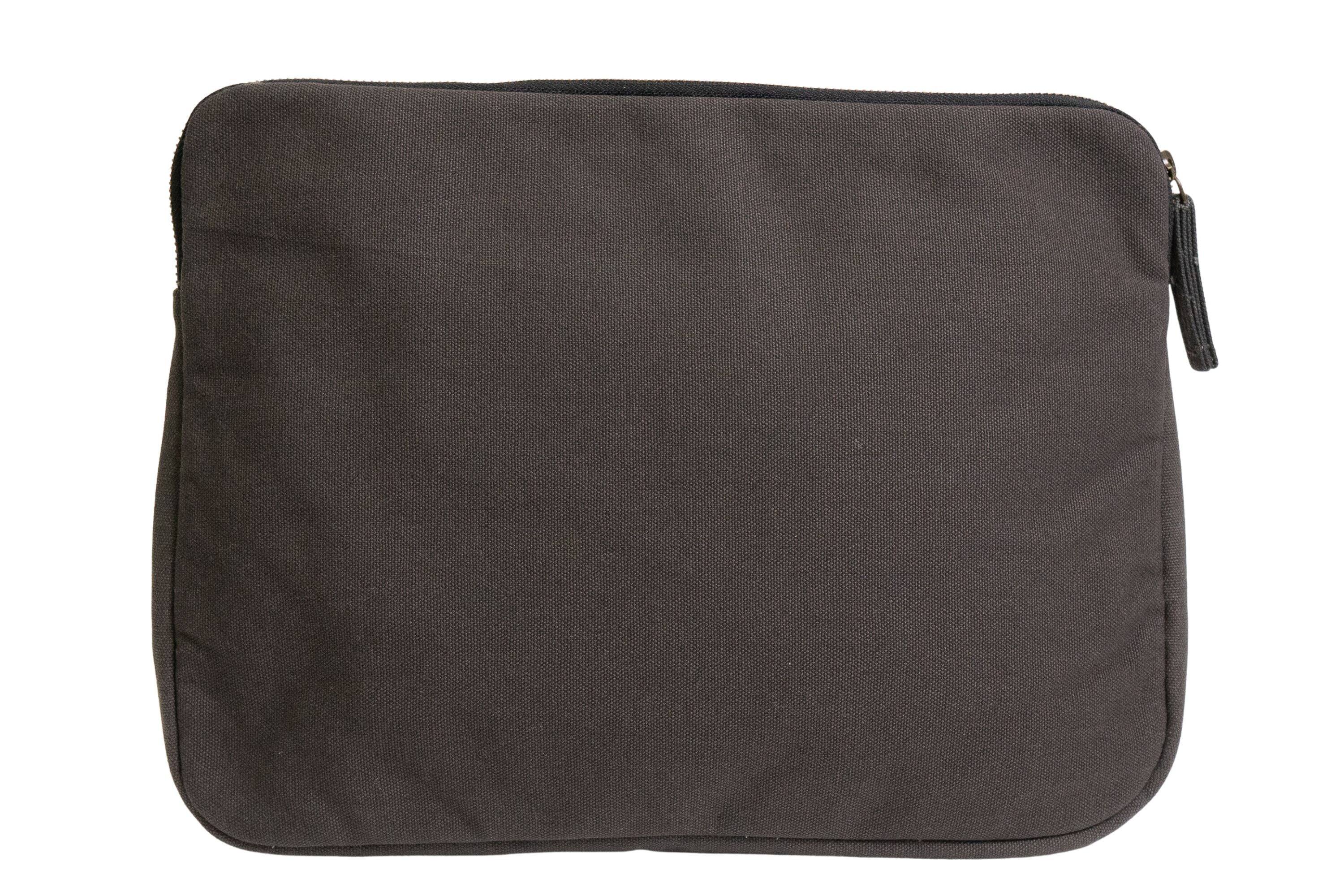 Back. Terra Thread - Organic Cotton Laptop Sleeve 13 inches - Charcoal Grey.