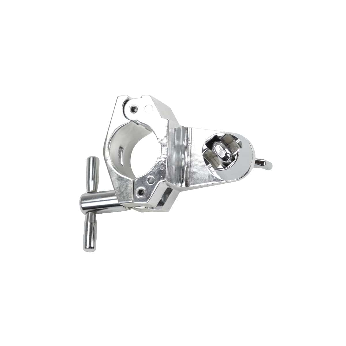 Front. Gibraltar Hardware - Chrome Multi-Clamp with Adjustable 12.7mm Angle Eye Bolt, Securely Mount any Dual Adjust Accessory to Rack System.