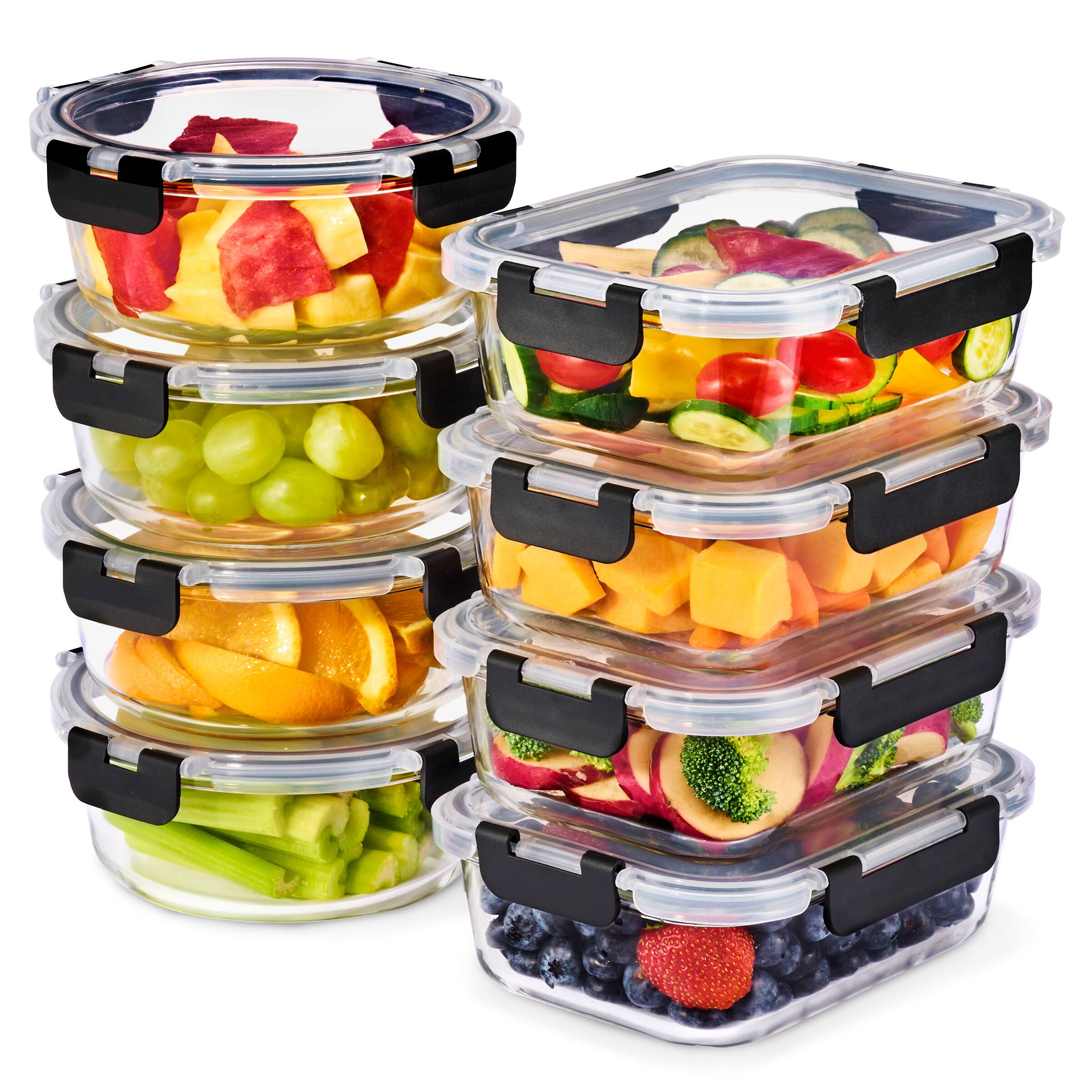 Front. Sorbus - Sorbus 16 Piece Glass Meal Prep Containers with Airtight Lids - Preserves Freshness, Oven Safe, durable, BPA-free - Clear.