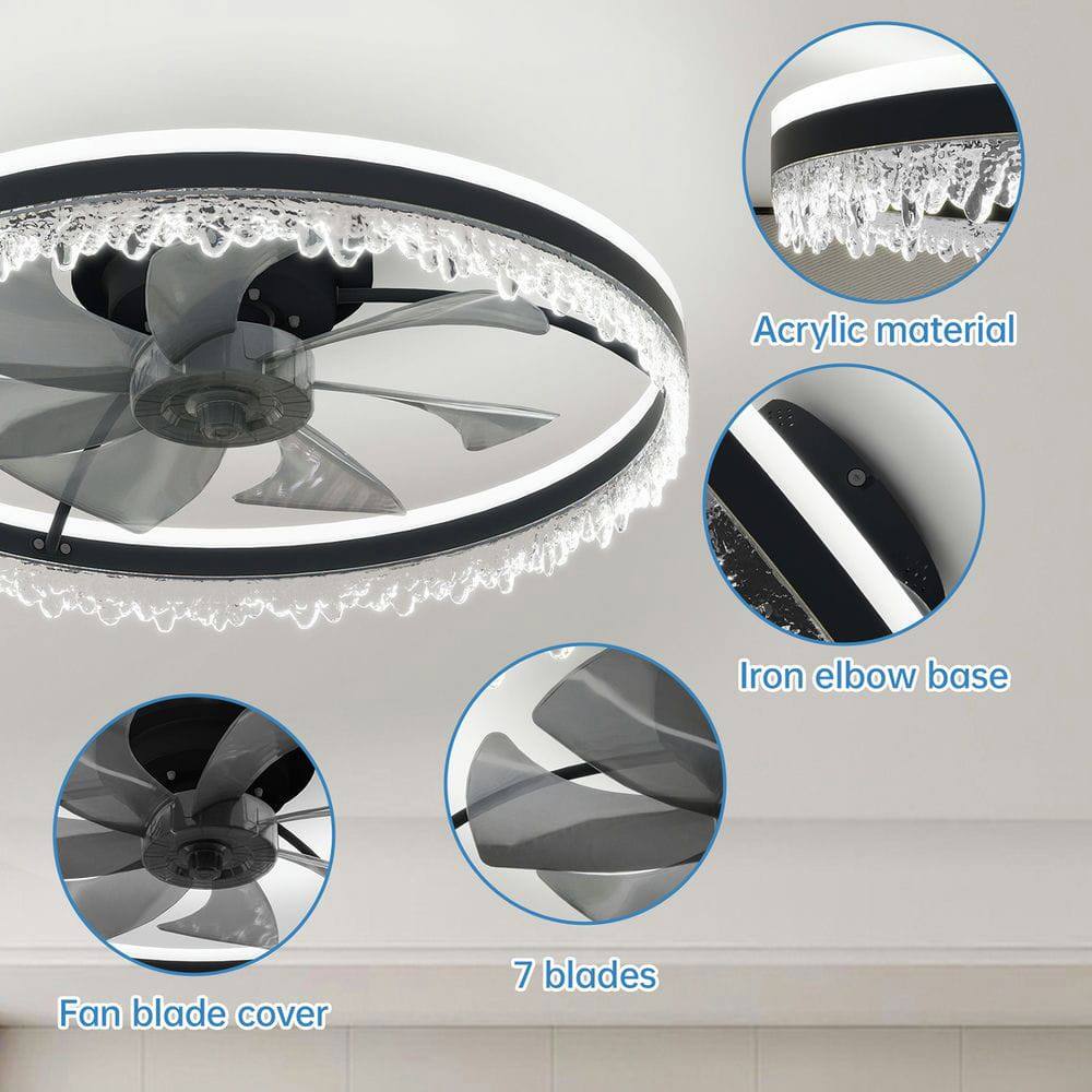 Acrylic material  
Iron elbow base  
Fan blade cover  
7 blades