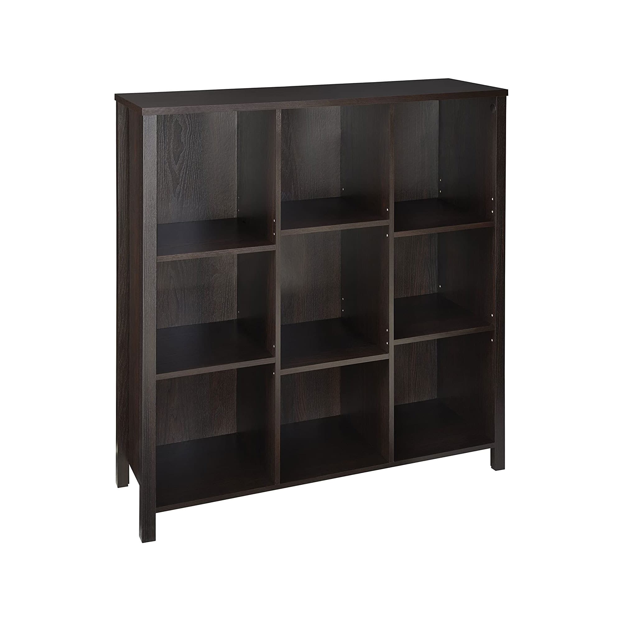 ClosetMaid - 1605800 Adjustable 9 Cube Storage Organizer Book Shelf - Black Walnut