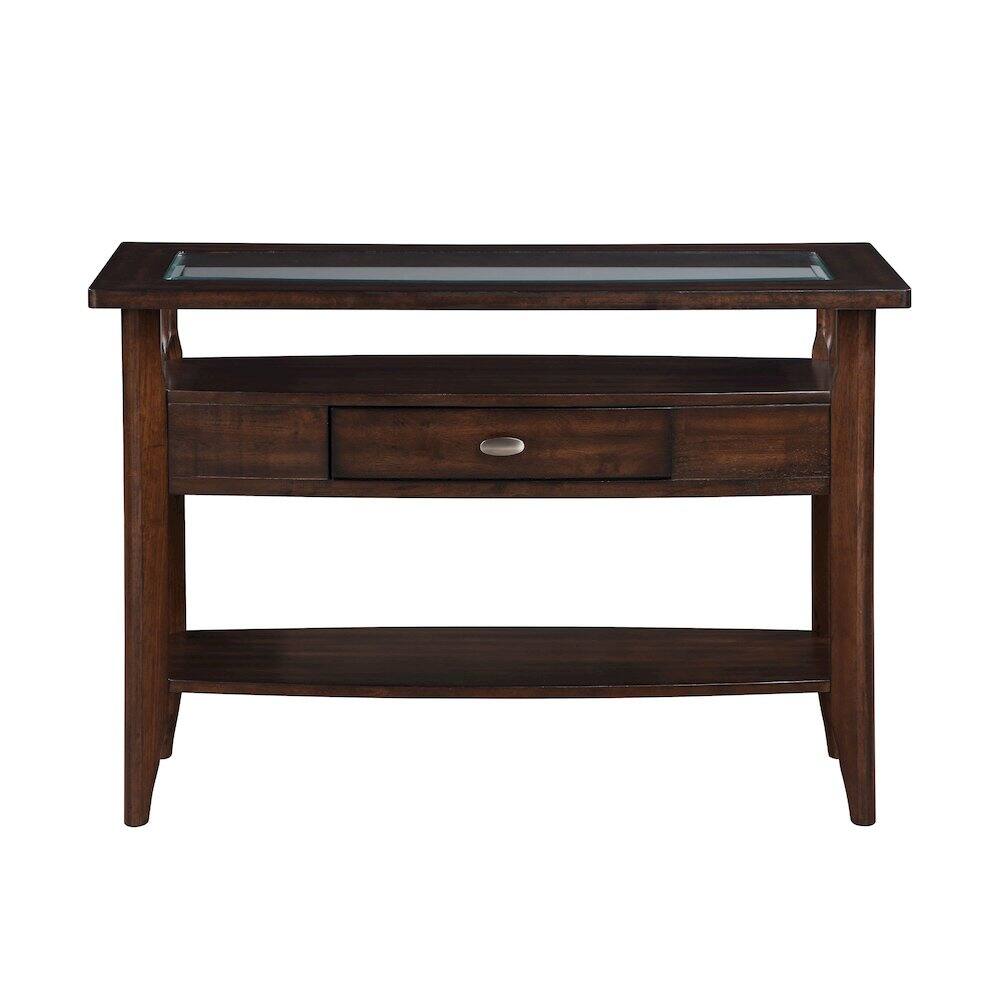Alt View 1. Furniture of America - Eski Wood 1-Drawer Sofa Table in Dark Walnut - Brown.