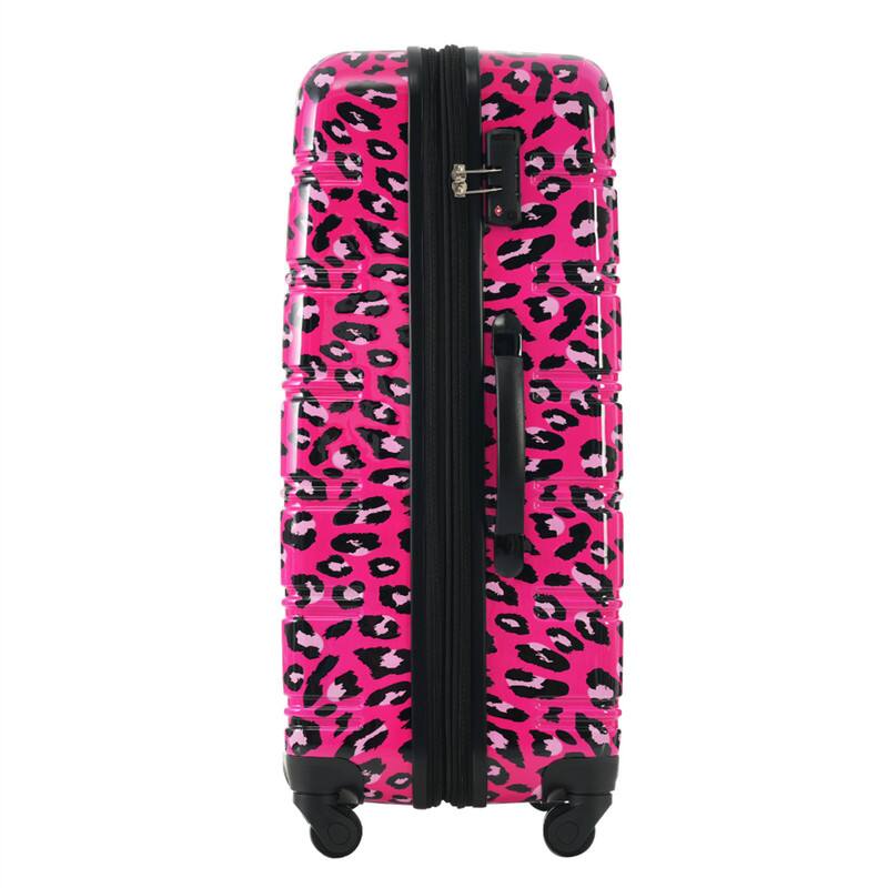 Alt View 10. HTUTWOO - Hardshell Luggage Set of 3 - Leopard Print Expandable Suitcase with Spinner Wheels and TSA Lock,Lightweight 20" 24" 28" - White+Black.
