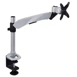 Mount-It! - Single Monitor Desk Mount for Up to 32″ Screens – Full Motion Height, Tilt & Rotation - Silver