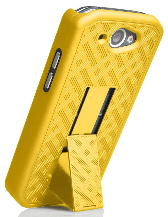 Alt View 4. Nakedcellphone - Slim Case for CAT S48c Phone (with Kickstand) - Yellow.