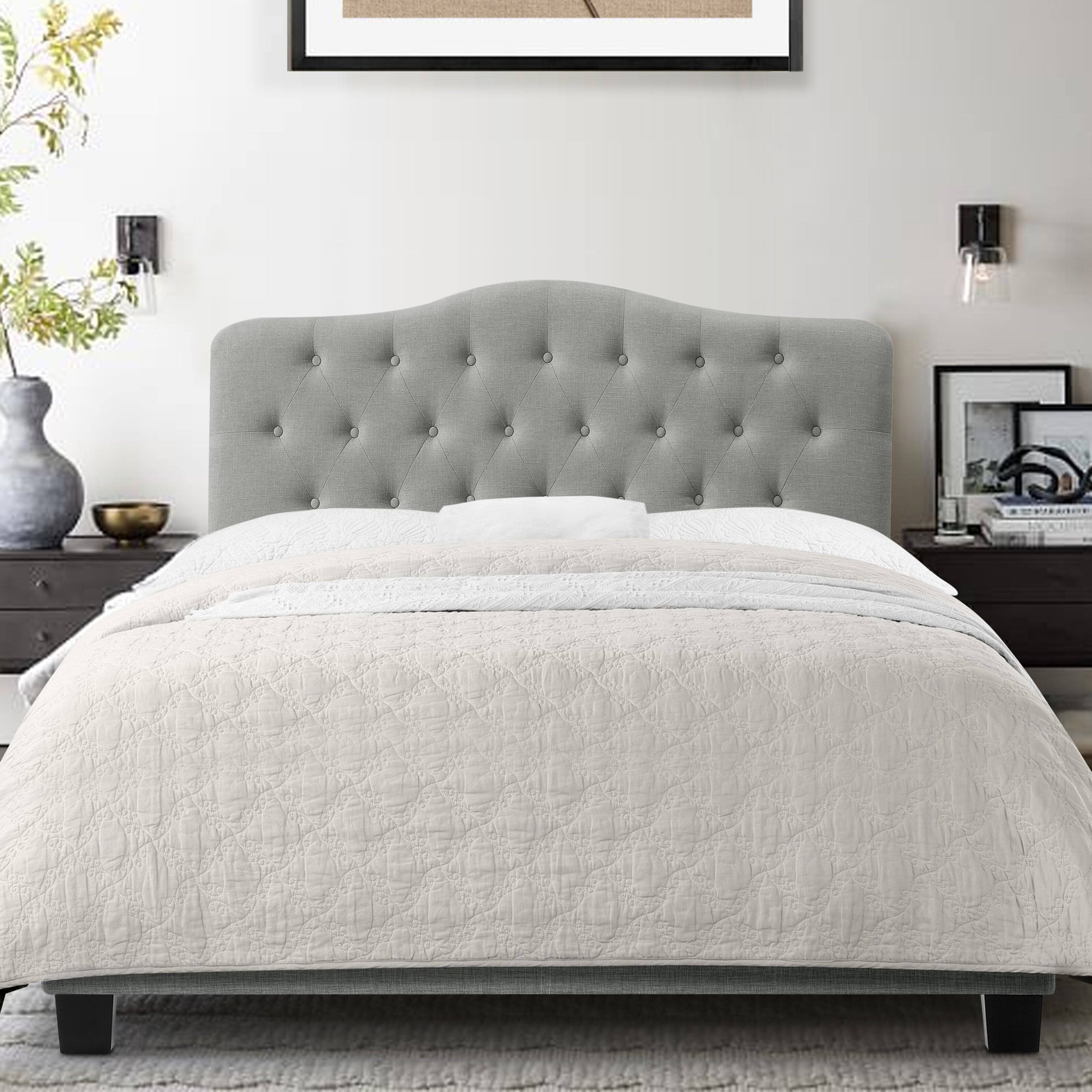 Alt View 3. Boyel Living - 80 in Low Profile Upholstered Bed Frame with Solid Wood Structure and Plush Padding in Gray - Gray.