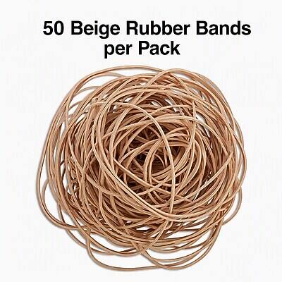 50 Beige Rubber Bands per Pack