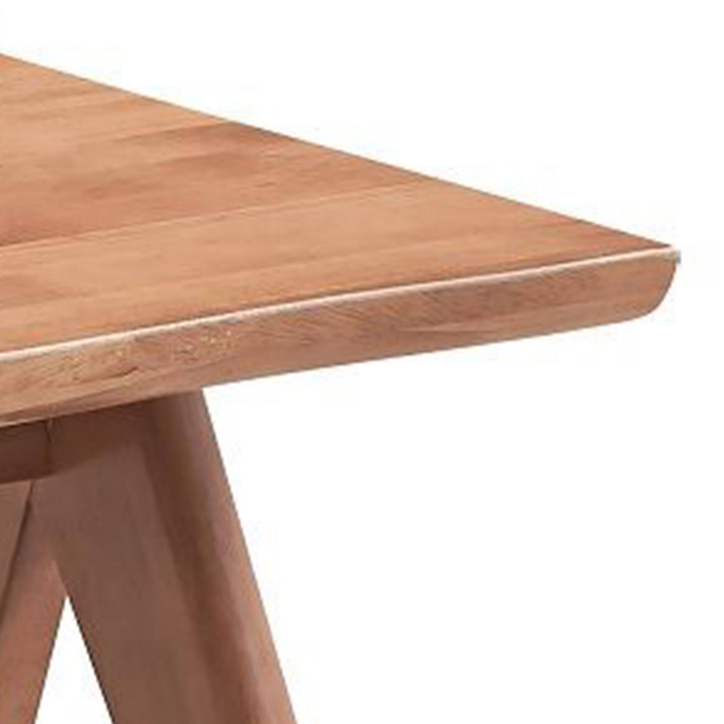 Alt View 1. Manhattan Lane - Tina 22 Inch Side End Accent Table, Angled Legs, Natural Wood Brown Finish - Brown.