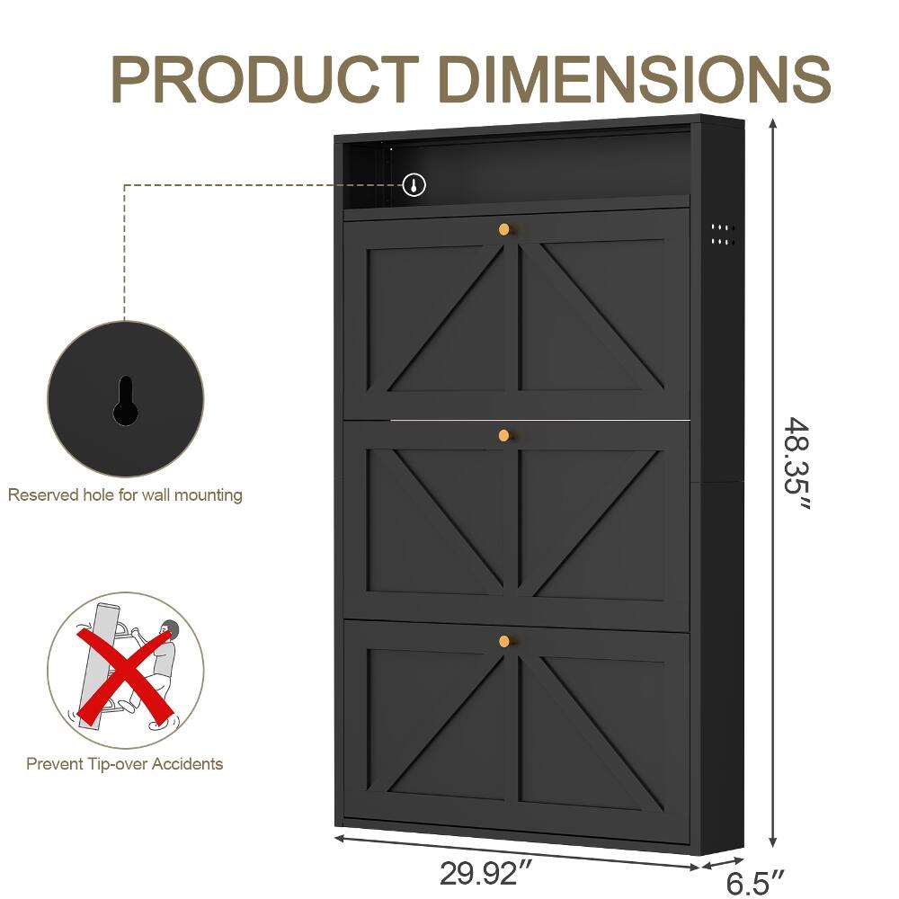 PRODUCT DIMENSIONS

Reserved hole for wall mounting

Prevent Tip-over Accidents

48.35"

29.92"

6.5"