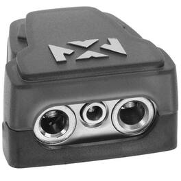 NVX - Universal Positive/Negative Car Battery Terminal with Single 1/0 to 4-Gauge and Dual 4 to 8-Gauge Outputs - Black