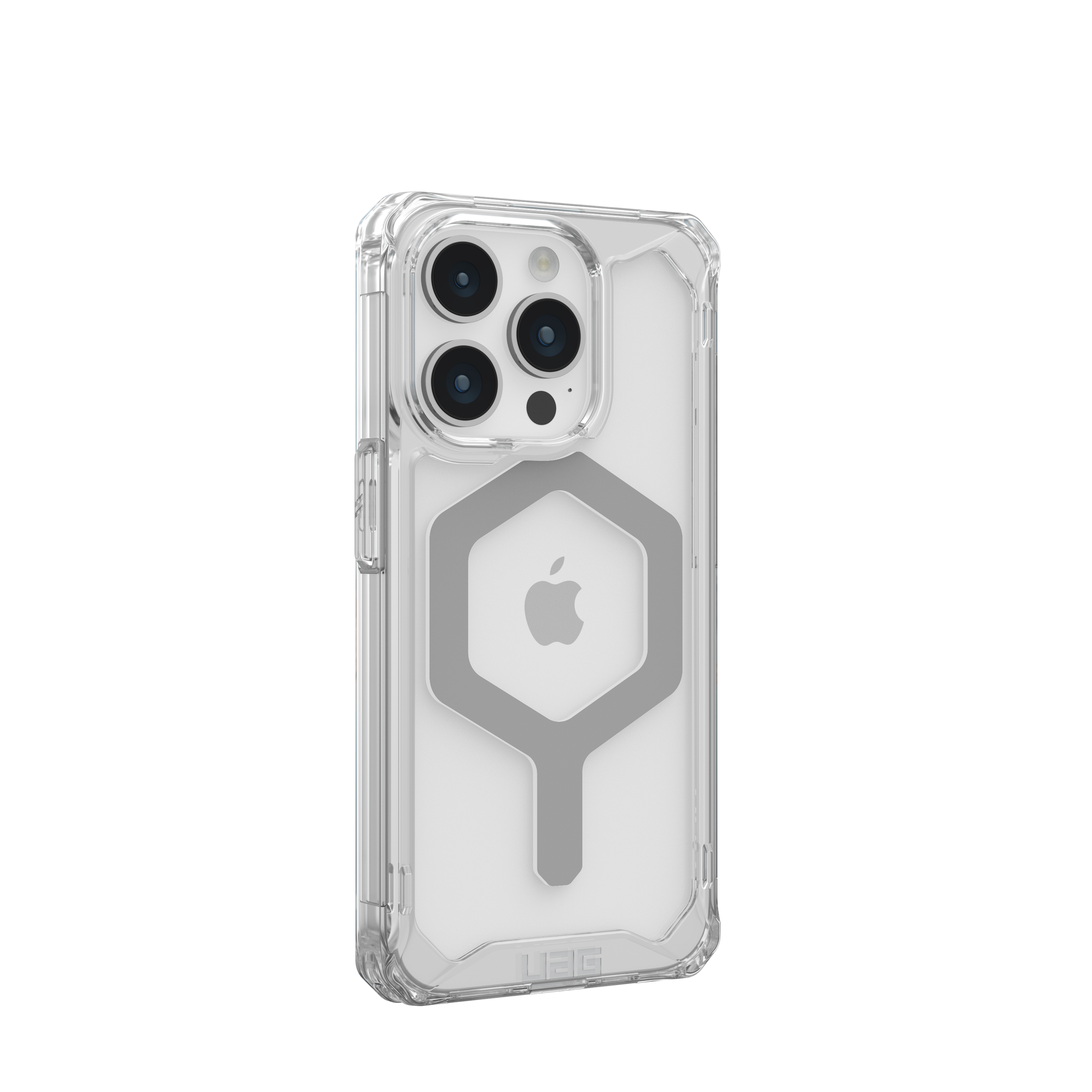 Back. UAG - Plyo Pro Series Case with Magsafe for Apple iPhone 15 Pro - Ice/Silver.