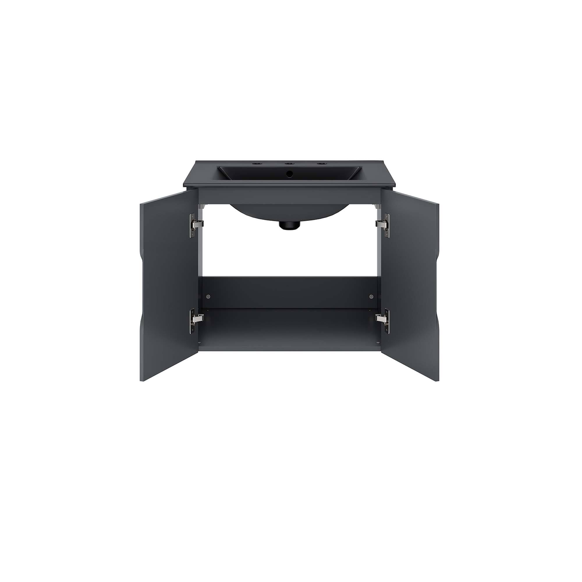 Alt View 2. Modway - Vitality Bathroom Vanity Basin Included by Modway - Gray Black.