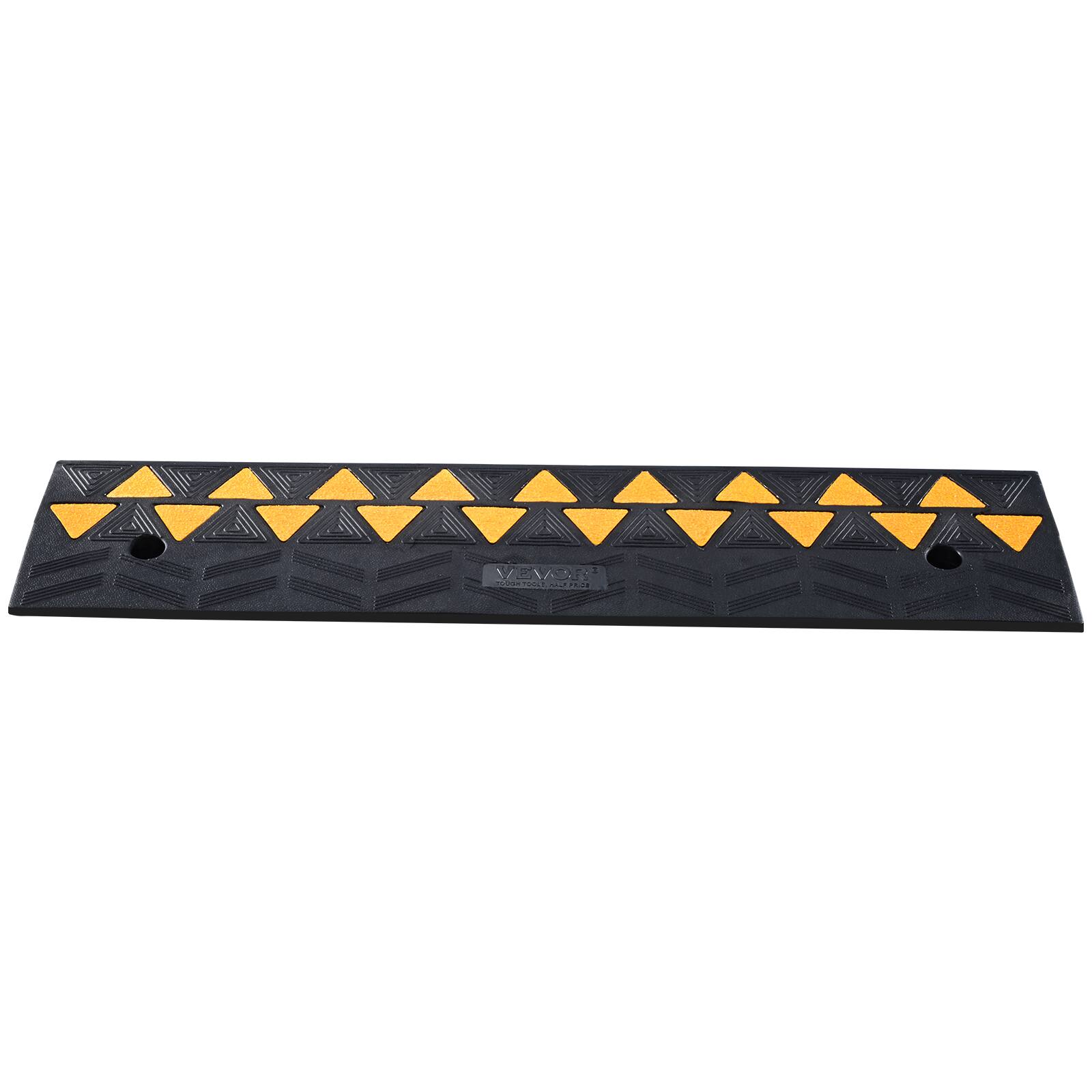 Alt View 4. VEVOR - Rubber Curb Ramp 3.5" Rise Height Sidewalk Curb Ramp, 10" Width 39.4" Length Driveway Ramp for Curb, 15T Heavy Duty - Black.