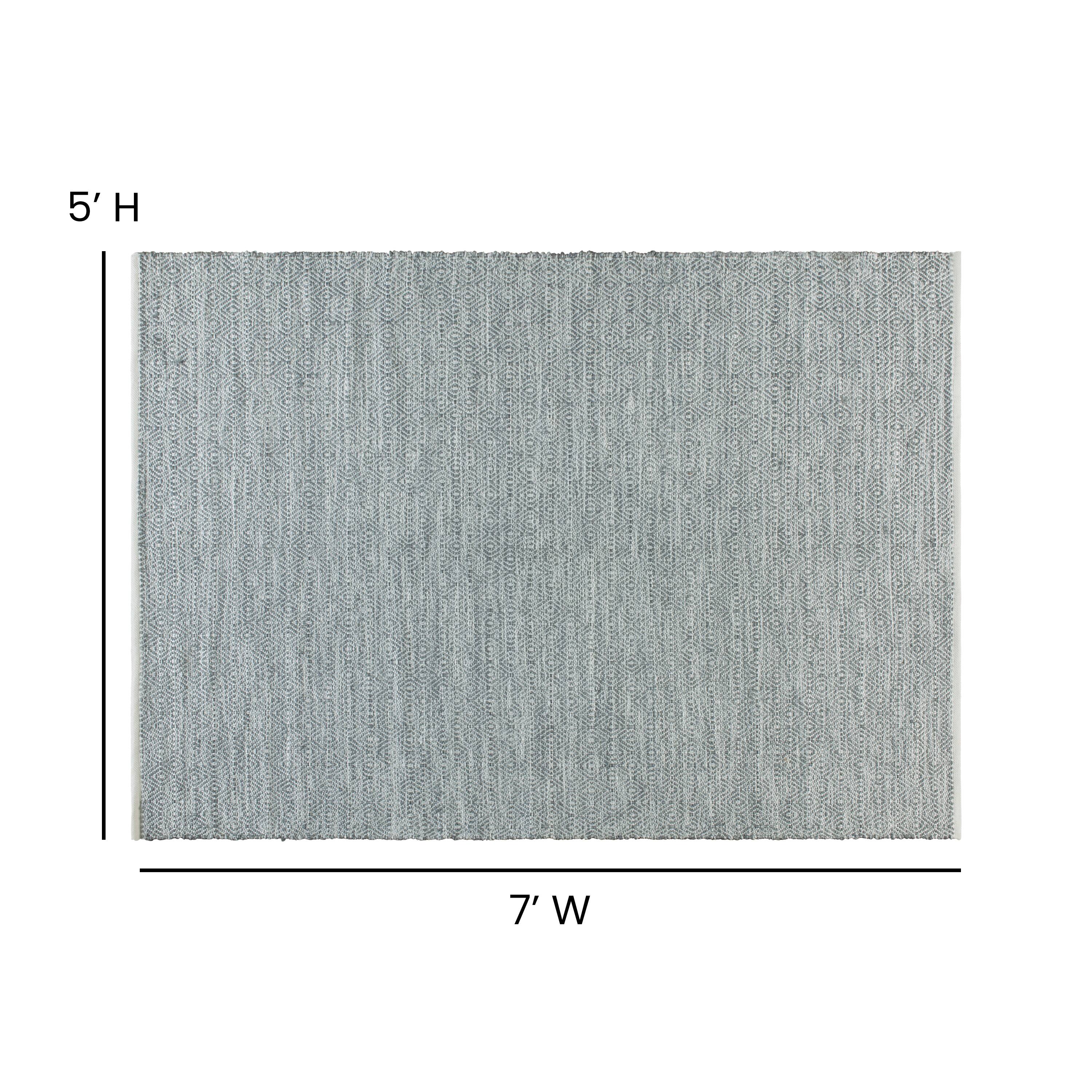 Alt View 4. Emma + Oliver - Handwoven Diamond Motif Indoor Area Rug Micro Polyester - Grey.