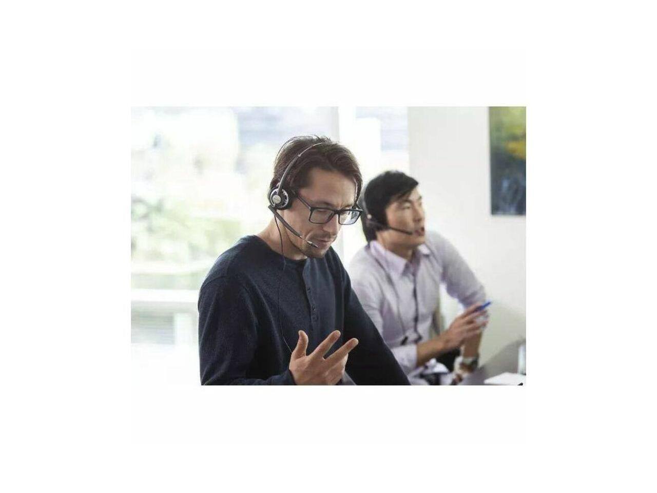 Alt View 2. HP - Poly EncorePro HW710 Headset - USB Wired, Noise Cancelling, Black - White.