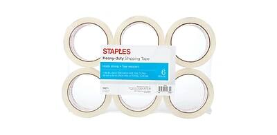 STAPLES  
Heavy-duty Shipping Tape  
6 Rolls  
1.5" x 100 yds  
Each roll contains 100 yards of tape.