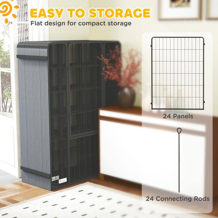 EASY TO STORAGE  
Flat design for compact storage

24 Panels

24 Connecting Rods