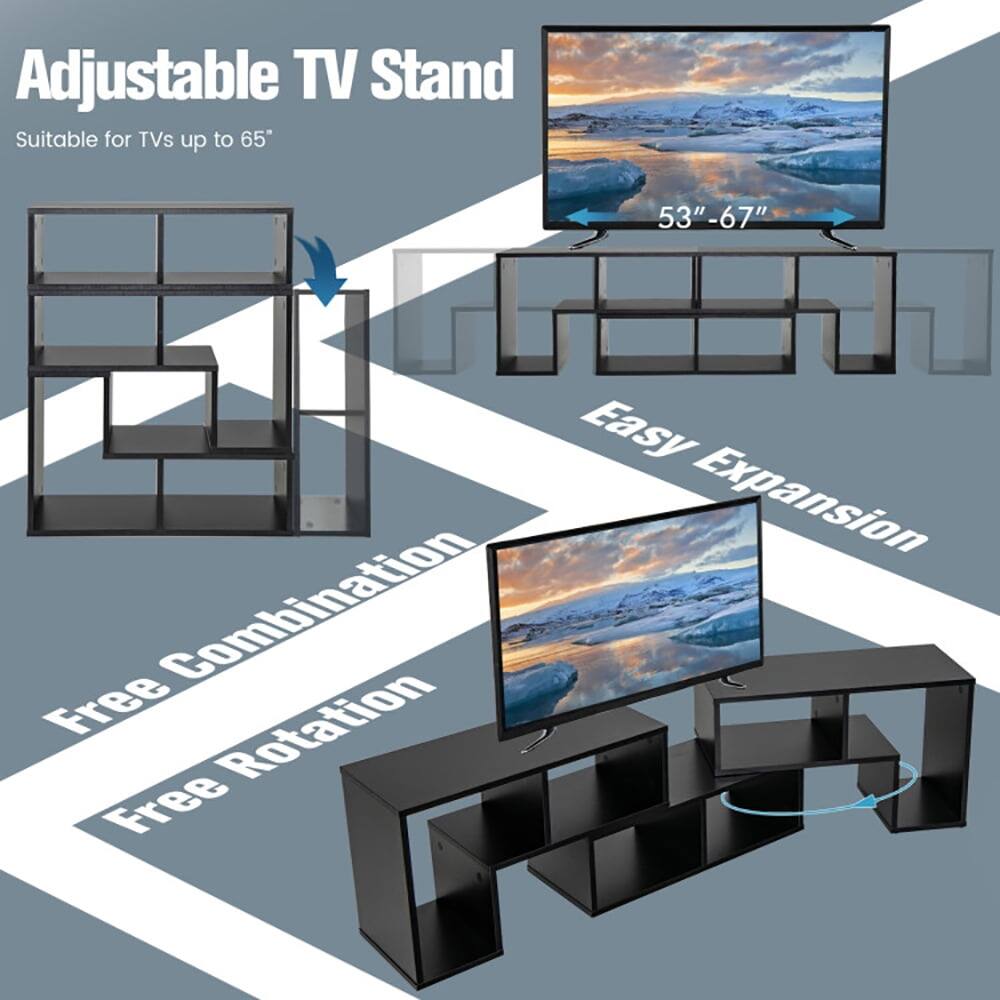 Adjustable TV Stand  
Suitable for TVs up to 65"  
53"-67"  
Easy Expansion  
Free Combination  
Free Rotation