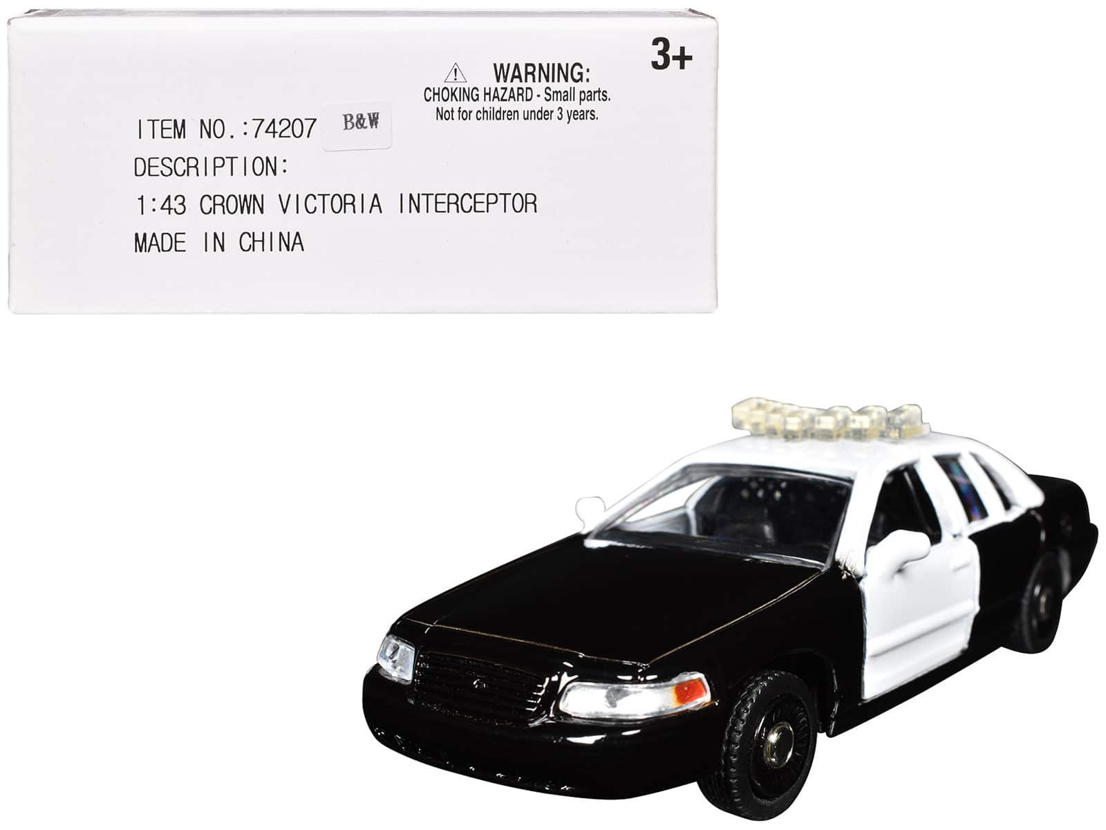 Ford Crown Victoria Police Interceptor Black and White 1/43 Diecast Model Car by Motormax price history on PriceWatchPro