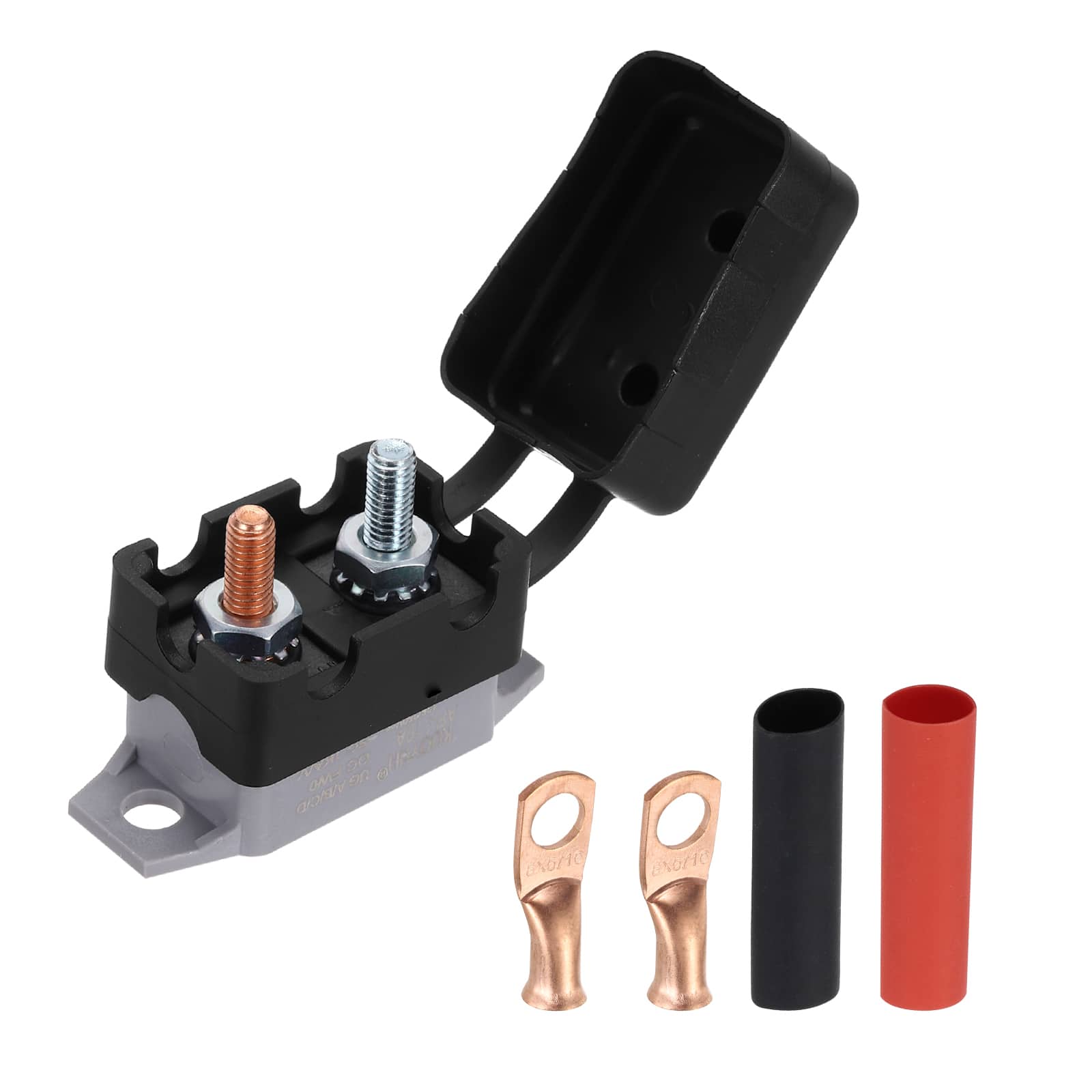 Unique Bargains - DC 50V AC 125/250V 10A Circuit Breaker, Auto Reset Stud Bolt Type with Cover, Screws, Wire Clamps, Heat Shrink Tubing - Black/Gray price history on PriceWatchPro