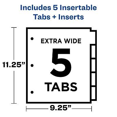 Includes 5 Insertable Tabs + Inserts

EXTRA WIDE

5 TABS

11.25" x 9.25"
