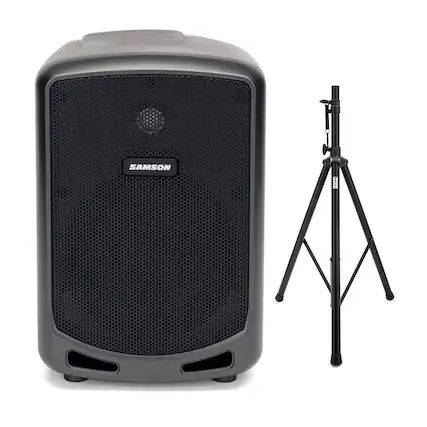 Front. Samson - Samson Expedition Escape Plus Rechargeable Speaker System with Bluetooth Bundle - Black.